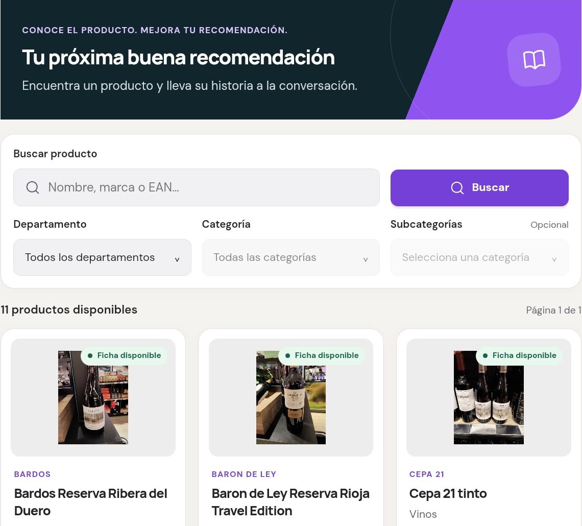 Vende & Aprende product catalogue with search and category filters